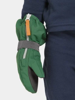 New Didriksons Biggles Kids' Zip Mittens Pine Green