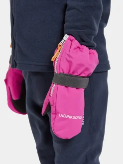 Online Didriksons Biggles Kids' Zip Mittens Plastic Pink