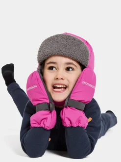 Online Didriksons Biggles Kids' Zip Mittens Plastic Pink