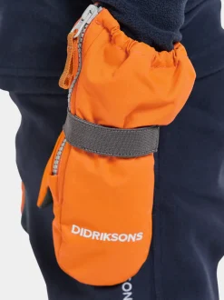 Hot Didriksons Biggles Kids' Zip Mittens Orange Jam