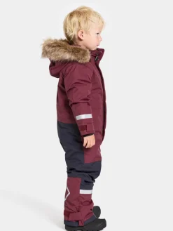 New Didriksons Björnen Kid's Coverall Rusty Wine