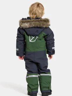 Clearance Didriksons Bjärven Kids' Coverall Pine Green