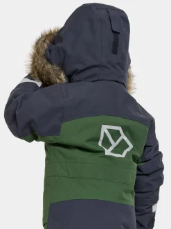 Clearance Didriksons Bjärven Kids' Coverall Pine Green
