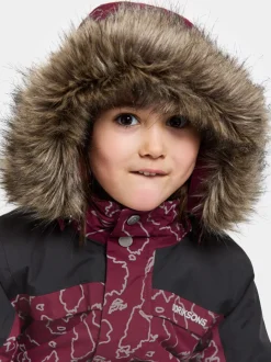 Sale Didriksons Bjärven Special Edition Kids' Coverall Grundsund reflective wine