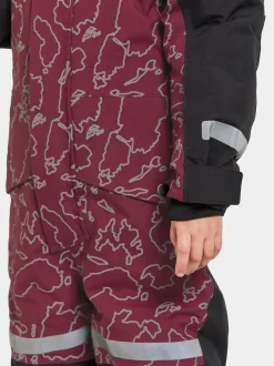 Sale Didriksons Bjärven Special Edition Kids' Coverall Grundsund reflective wine