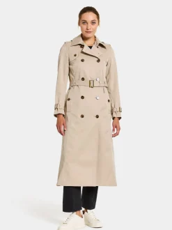 Outlet Didriksons Clairy Coat Long Clay Beige