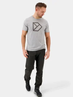 Sale Didriksons D-Logo Printed T-shirt Grey melange
