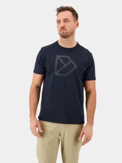 Online Didriksons D-Logo Printed T-shirt Dark Night Blue