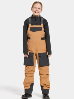 Sale Didriksons Fosfat Kids' Bib Pants Almond Brown