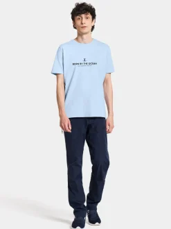 Hot Didriksons Harald Men's T-shirt Light House Sea Blue
