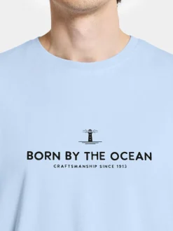 Hot Didriksons Harald Men's T-shirt Light House Sea Blue