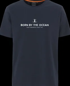 Sale Didriksons Harald Men's T-shirt Light House Dark Night Blue