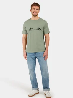 Outlet Didriksons Harald T-shirt Landscape Light Moss