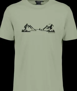 Outlet Didriksons Harald T-shirt Landscape Light Moss