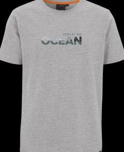Outlet Didriksons Harald T-shirt Ocean Grey melange