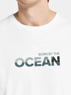 Outlet Didriksons Harald T-shirt Ocean Snow white