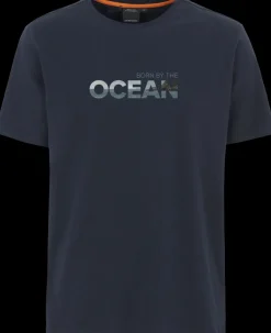 Clearance Didriksons Harald T-shirt Ocean Dark Night Blue