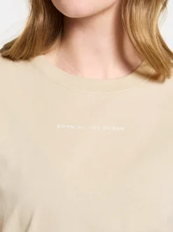 Clearance Didriksons Ingarö T-Shirt Printed Light Beige