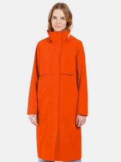 Outlet Didriksons Isolde Parka Long Tangerine Red