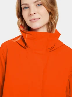 Outlet Didriksons Isolde Parka Long Tangerine Red