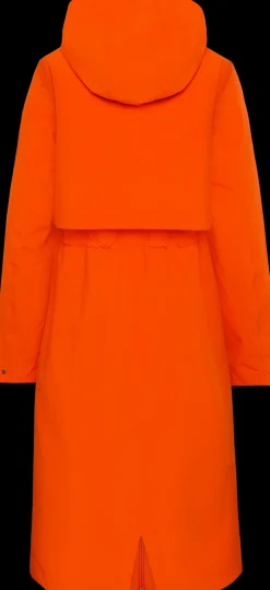 Outlet Didriksons Isolde Parka Long Tangerine Red