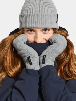 Discount Didriksons Kaj Mittens Grey melange