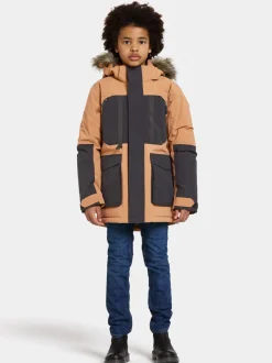 Outlet Didriksons Magnetit Kids' Parka Almond Brown