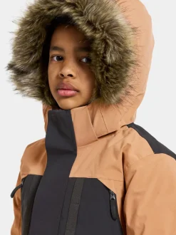 Outlet Didriksons Magnetit Kids' Parka Almond Brown