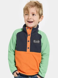 Clearance Didriksons Monte Kids' Half Button Orange Jam