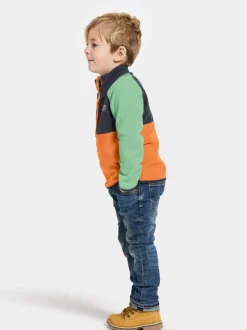 Clearance Didriksons Monte Kids' Half Button Orange Jam