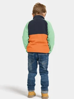 Clearance Didriksons Monte Kids' Half Button Orange Jam