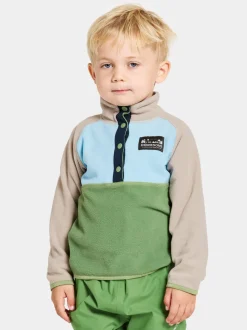 Online Didriksons Monte Kids' Half Button Algae Green