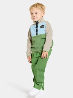 Online Didriksons Monte Kids' Half Button Algae Green