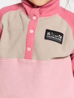 Hot Didriksons Monte Kids' Half Button Soft Pink