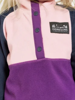 Clearance Didriksons Monte Kids' Half Button Royal Purple