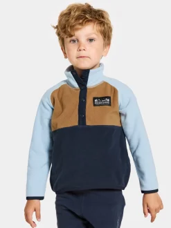 Sale Didriksons Monte Kids' Half Button Navy