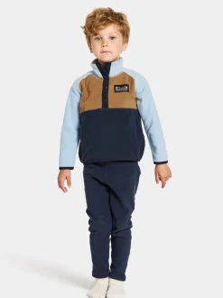 Sale Didriksons Monte Kids' Half Button Navy