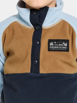 Sale Didriksons Monte Kids' Half Button Navy