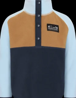 Sale Didriksons Monte Kids' Half Button Navy