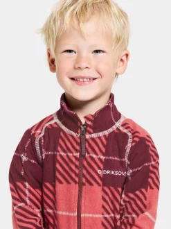 Sale Didriksons Monte Printed Kids' Full-Zip Termos Termos Rusty Wine