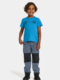 Best Didriksons Mynta Kids' Logo T-shirt Explore Blue Lagoon