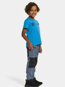 Best Didriksons Mynta Kids' Logo T-shirt Explore Blue Lagoon