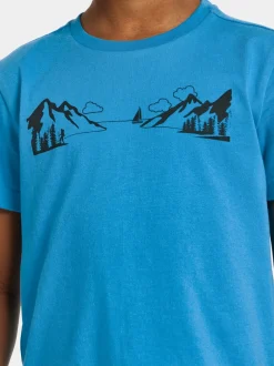 Best Didriksons Mynta Kids' Logo T-shirt Explore Blue Lagoon