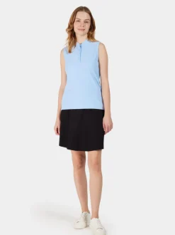 Sale Didriksons Nikki Sleeveless Polo Sea Blue