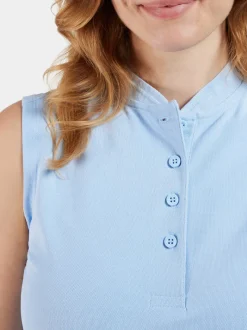 Sale Didriksons Nikki Sleeveless Polo Sea Blue