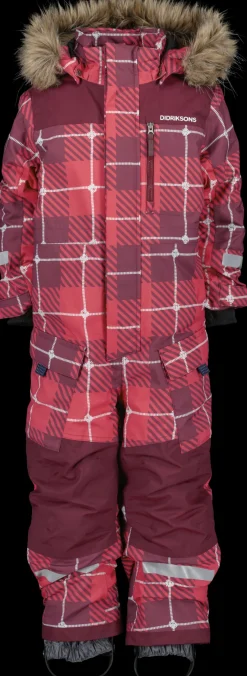 Outlet Didriksons Polarbjörnen Kids' Coverall Printed Termos Rusty Wine