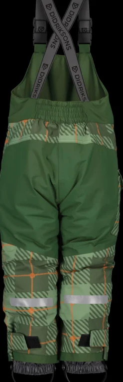 Hot Didriksons Polarbjörnen Printed Kids' Bib Pants Termos Pine Green