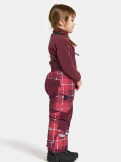 Discount Didriksons Polarbjörnen Printed Kids' Bib Pants Termos Rusty Wine