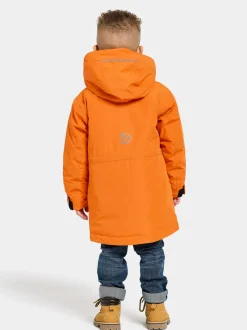Clearance Didriksons Tundran Kids' Parka Orange Jam