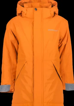Clearance Didriksons Tundran Kids' Parka Orange Jam